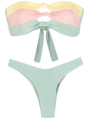Brigitte knot-detail high-leg bikini set - Multicolour