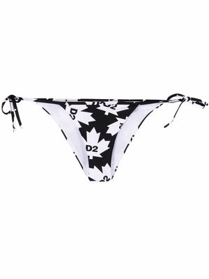 Dsquared2 maple leaf-print bikini bottoms - White