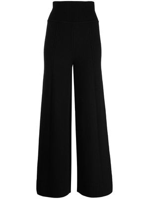 Galvan wide-leg wool trousers - Black