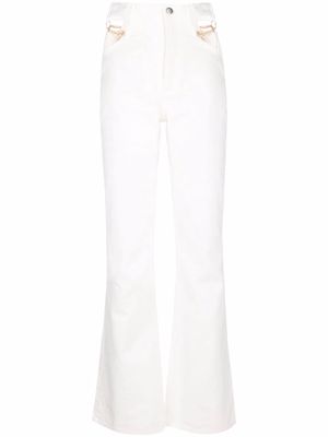 Seen Users chain detail flared trousers - White