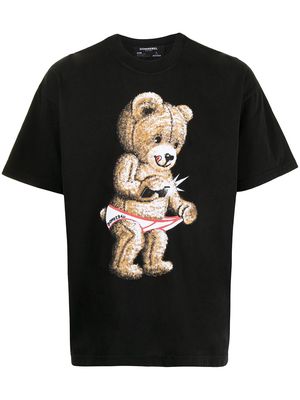 DOMREBEL snap teddy-print T-shirt - Black