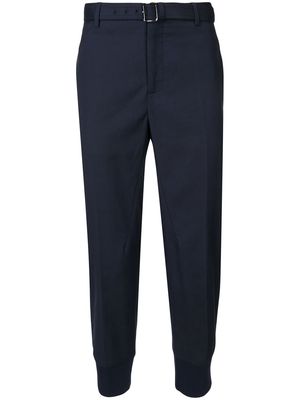 Neil Barrett belted tapered trousers - Blue