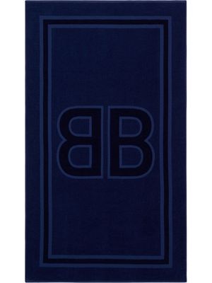 Balenciaga logo-print beach towel - Blue