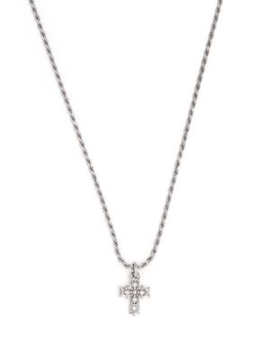 Emanuele Bicocchi diamond cross pendant necklace - Silver