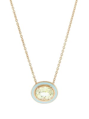 Selim Mouzannar 18kt rose gold, yellow sapphire and light blue enamel necklace - Pink