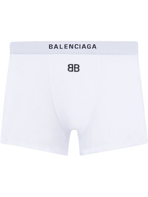 Balenciaga logo-embroidered boxer briefs - White