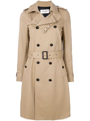 Saint Laurent belted classic trench coat - Neutrals