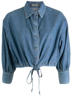 Amapô Marcia cropped denim shirt - Blue