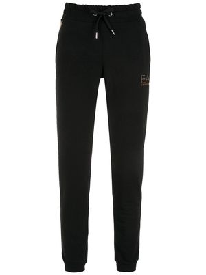 Ea7 Emporio Armani studded logo track pants - Black