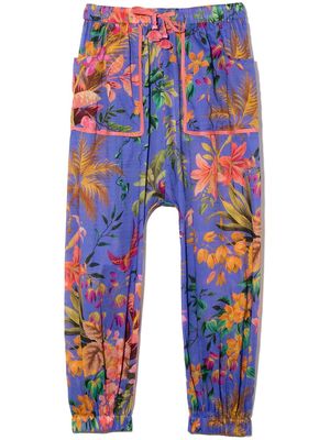 ZIMMERMANN Kids floral-print wide-leg trousers - Blue