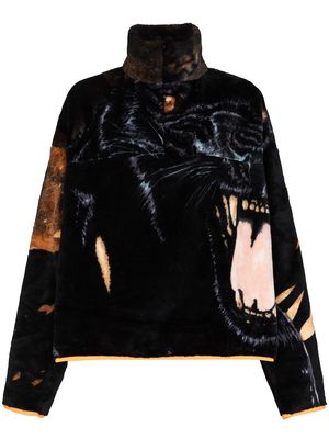 Conner Ives panther-print high-neck sweatshirt - Brown