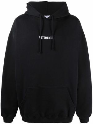 VETEMENTS logo-print jersey hoodie - Black