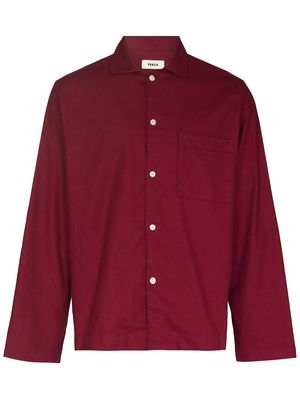 TEKLA flannel long-sleeve pajama shirt - Red