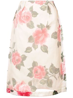 Maison Margiela inverted floral print skirt - Neutrals