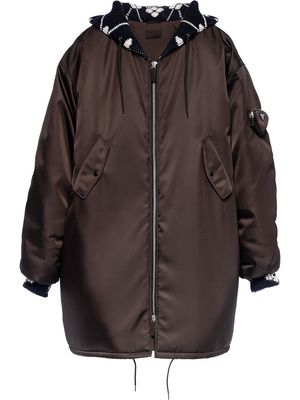 Prada Re-Nylon hooded raincoat - Brown