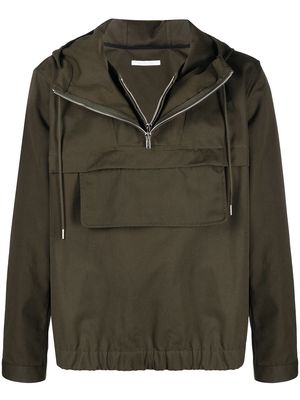 Helmut Lang concealed-pocket hooded jacket - Green