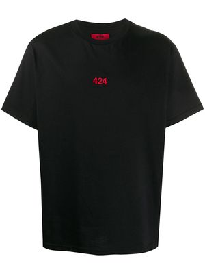 424 logo-embroidered short-sleeved T-shirt - Black