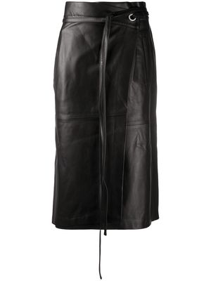 AMBUSH leather wrap skirt - Black