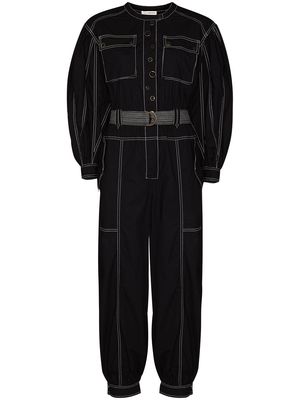 Ulla Johnson Hattie belted cotton jumpsuit - Black