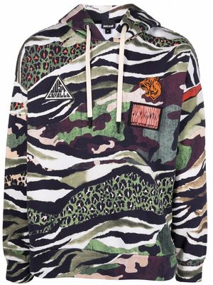Just Cavalli camouflage animal-print hoodie - Green