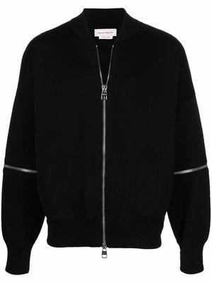 Alexander McQueen zip-detail bomber jacket - Black