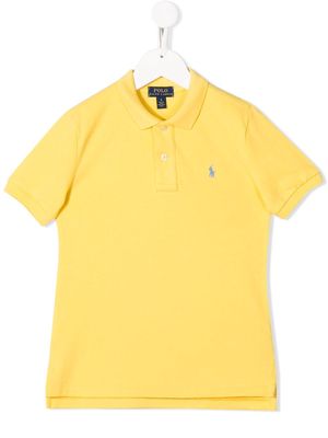 Ralph Lauren Kids embroidered logo polo shirt - Yellow