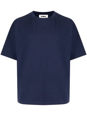 YMC textured organic cotton T-shirt - Blue