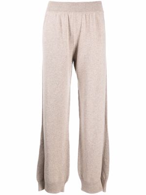 Barrie side-slit cashmere trousers - Neutrals