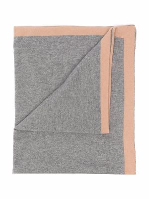 Siola contrasting border cashmere blanket - Grey