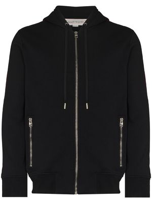 Alexander McQueen logo tape zipped hoodie - Black