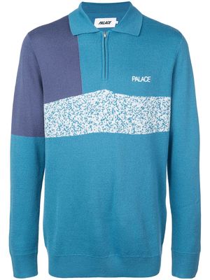 Palace half zipped sweater - Blue