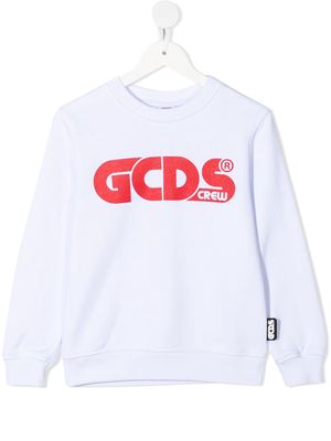 Gcds Kids logo-print sweatshirt - White