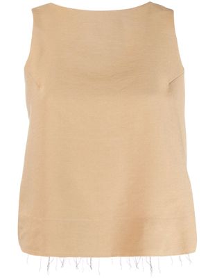 Song For The Mute distressed style vest - Neutrals