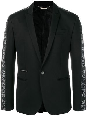 Philipp Plein Bands logo trim blazer - Black