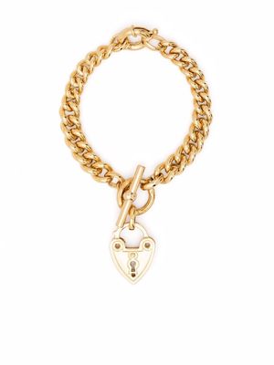 Gas Bijoux Heart Padlock chain bracelet - Gold