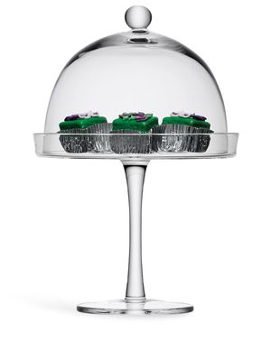 LSA International Vienna glass cake stand and cover - Neutrals