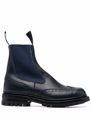 Tricker's Silvia perforated ankle boots - Blue