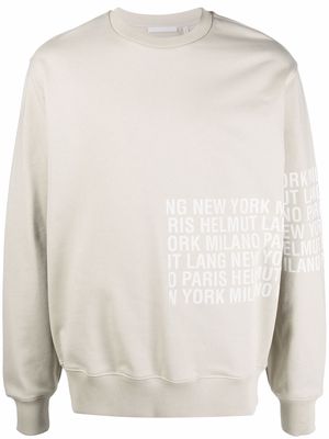 Helmut Lang Box logo-print crew-neck sweatshirt - Neutrals