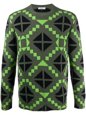 Valentino geometric print jumper - Green