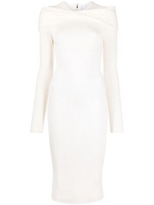 AZ FACTORY MyBody shoulder wrap dress - White