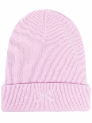 Barrie embroidered cashmere beanie - Purple