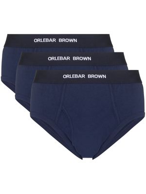 Orlebar Brown logo-waistband pack of three briefs - Blue