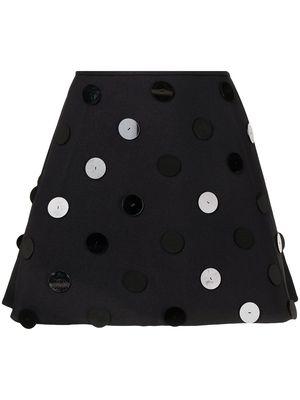 SHUSHU/TONG metallic-applique skirt - Black