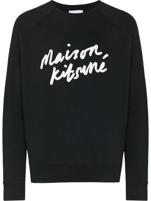 Maison Kitsuné handwriting-logo cotton sweatshirt - Blue