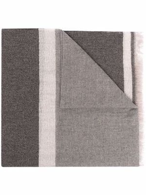 D'aniello stripe-trim scarf - Grey