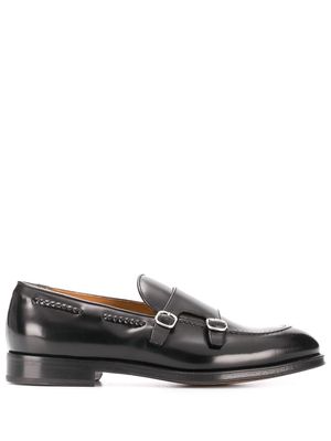 Doucal's monk strap leather shoes - Black
