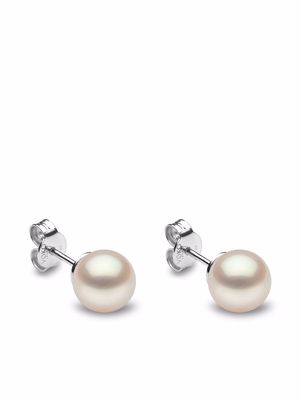 Yoko London 18kt white gold Classic 8mm Freshwater pearl stud earrings - Silver