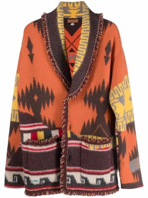 Alanui Over The Andes knitted cardigan - Orange