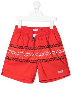 BOSS Kidswear logo-print swim shorts - Red