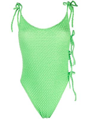 ACK textured slim-cut swimsuit - Green